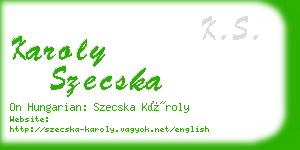 karoly szecska business card